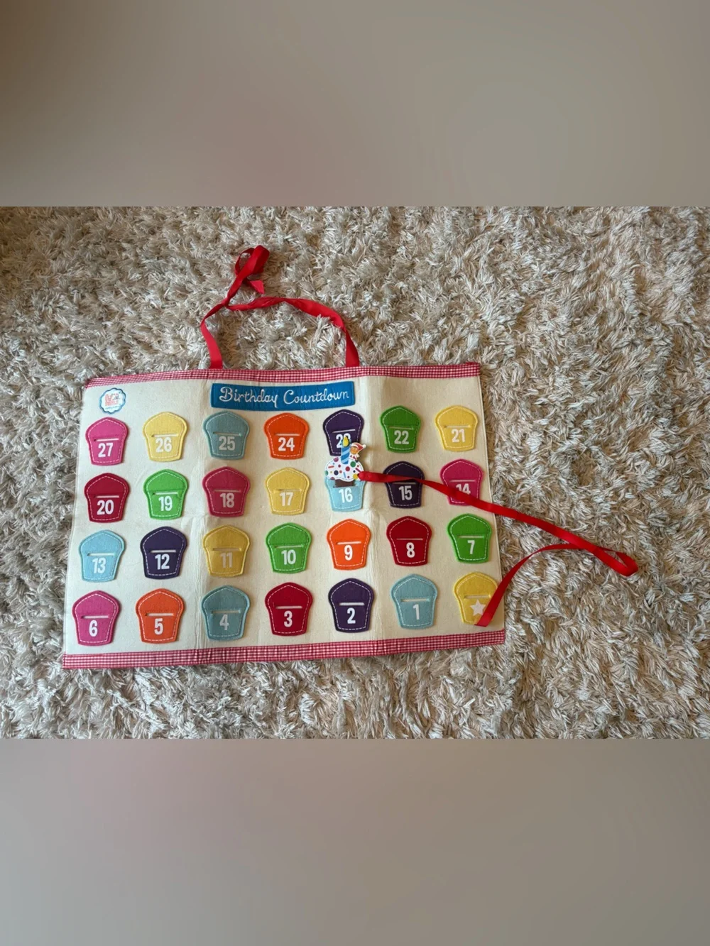 Rare Elf On The Shelf Birthday Countdown Felt Calendar Hard to Find